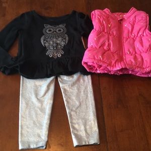 Girls 3piece with Puffer Vest